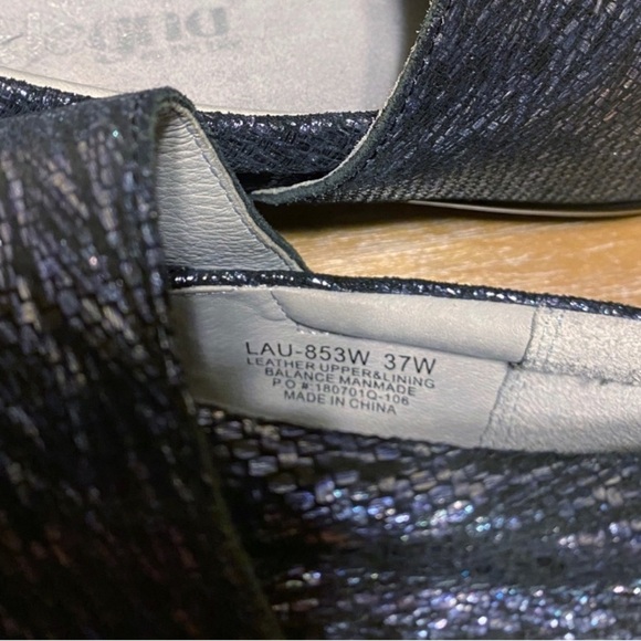 Alegria Lauryn Metallic Comfort Slip On Loafers Blue EU 37 Wide NWOB - Picture 12 of 15
